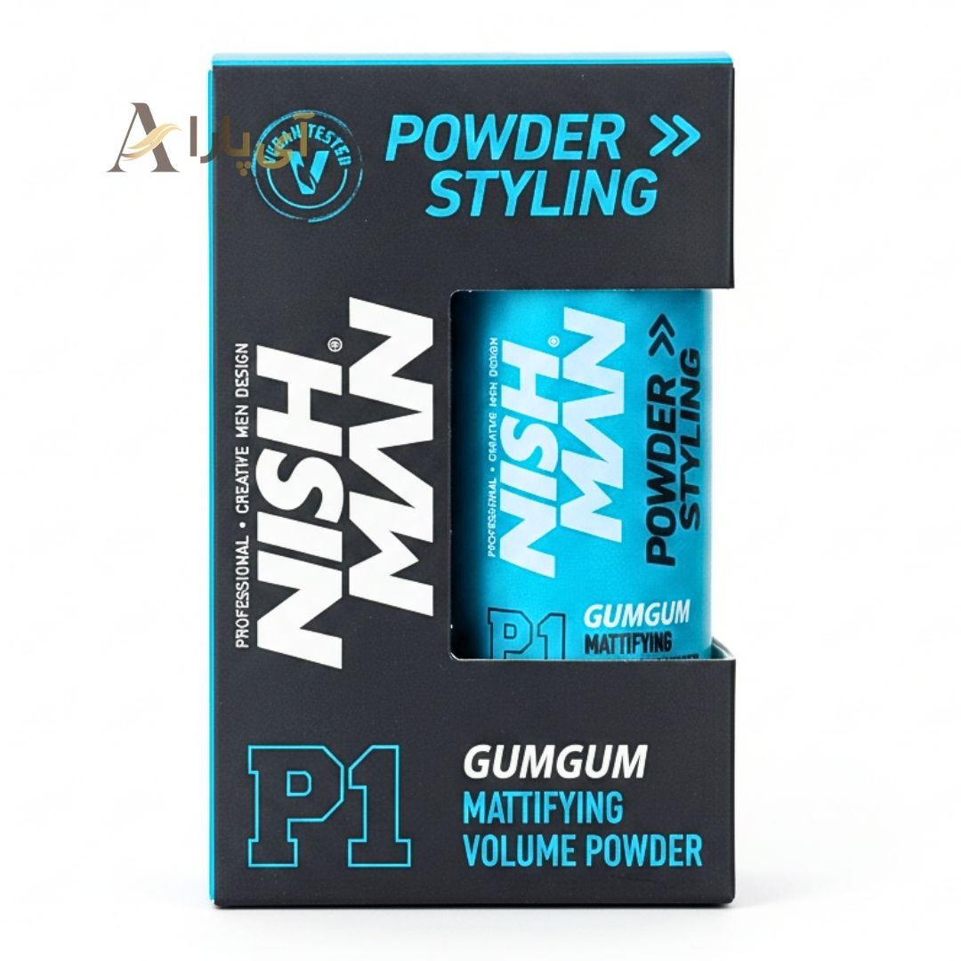 پودر حجم‌دهنده مو مات نیشمن  مدل GUMGUM P1  -رایحه آدامس بادکنکی -  هولد سبک و حجم‌دهی بالا -20 گرم
