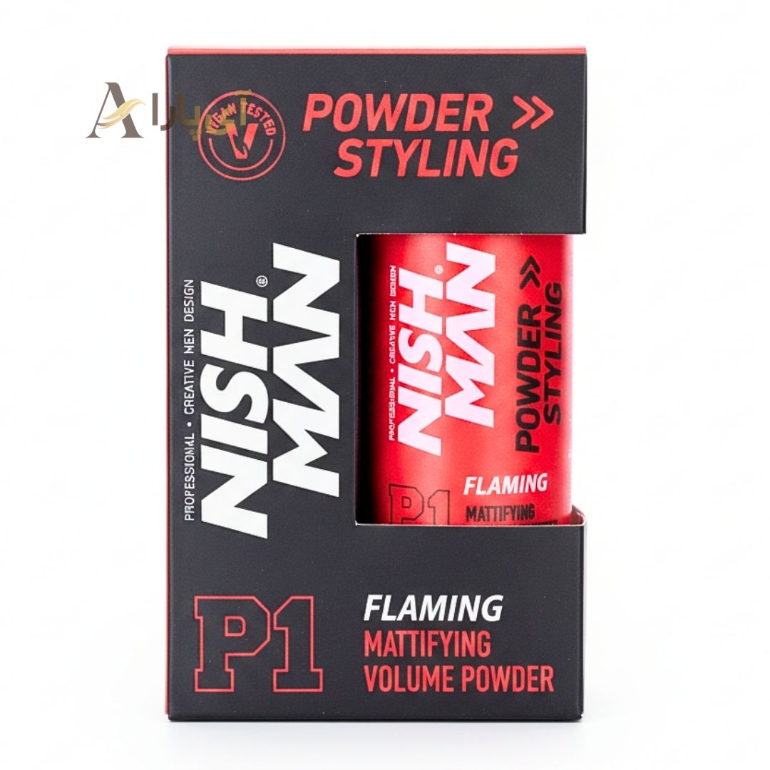 پودر حجم‌دهنده مو مات نیشمن  مدل Flaming P1  -رایحه انبه -  هولد سبک و حجم‌دهی بالا -20 گرم